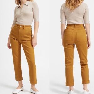 Everlane Mustard Straight-Leg Cropped Jeans